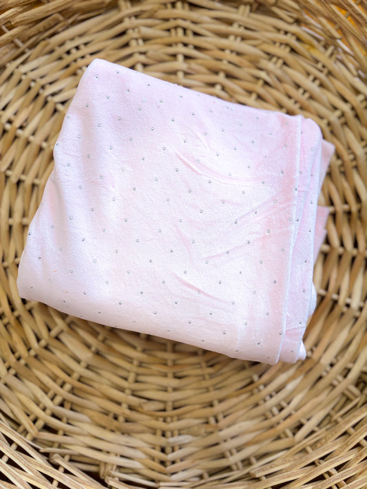 Baby Pink Rhinestone Velvet